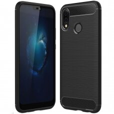 [Užsakomoji prekė] Dėklas skirtas Huawei P20 Lite - Techsuit Carbon Silicone - Juodas