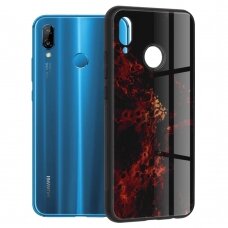 [Užsakomoji prekė] Dėklas skirtas Huawei P20 Lite - Techsuit Glaze Series - Raudonas Nebula