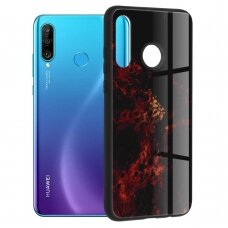[Užsakomoji prekė] Dėklas skirtas Huawei P30 lite / P30 lite New Edition - Techsuit Glaze Series - Raudonas Nebula