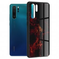 [Užsakomoji prekė] Dėklas skirtas Huawei P30 Pro / P30 Pro New Edition - Techsuit Glaze Series - Raudonas Nebula