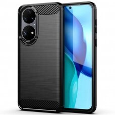 [Užsakomoji prekė] Telefono dėklas Huawei P50 Pro - Techsuit Carbon Silicone - Juodas