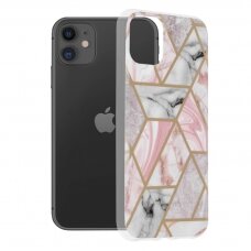 [Užsakomoji prekė] Dėklas skirtas iPhone 11 - Techsuit Marble Series - Rožinis Hex ORQ671