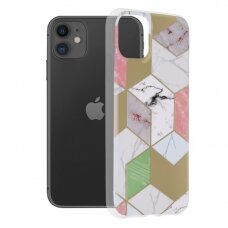 [Užsakomoji prekė] Dėklas skirtas iPhone 11 - Techsuit Marble Series - Violetinis Hex ORQ671