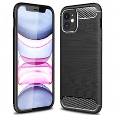 [Užsakomoji prekė] Dėklas skirtas iPhone 12 / 12 Pro - Techsuit Carbon Silicone - Juodas GHZ754