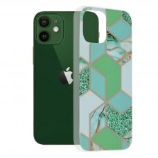 [Užsakomoji prekė] Dėklas skirtas iPhone 12 / 12 Pro - Techsuit Marble Series - Žalias Hex GHZ754