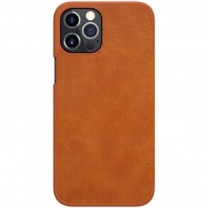 [Užsakomoji prekė] Dėklas skirtas iPhone 12 Pro Max - Nillkin QIN Leather Case - Rudas