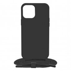 [Užsakomoji prekė] Dėklas skirtas iPhone 12 Pro Max - Techsuit Crossbody Lanyard - Juodas