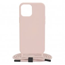 [Užsakomoji prekė] Dėklas skirtas iPhone 12 Pro Max - Techsuit Crossbody Lanyard - Rožinis