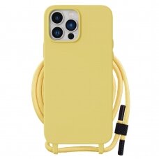 [Užsakomoji prekė] Telefono dėklas iPhone 12 Pro Max - Techsuit Crossbody Lanyard - Geltonas