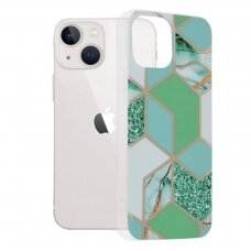 [Užsakomoji prekė] Dėklas skirtas iPhone 13 mini - Techsuit Marble Series - Žalias Hex DFK722