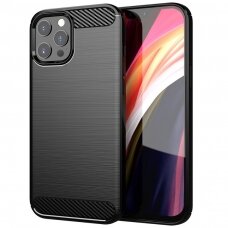 [Užsakomoji prekė] Dėklas skirtas iPhone 13 Pro Max - Techsuit Carbon Silicone - Juodas IKX765