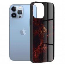 [Užsakomoji prekė] Dėklas skirtas iPhone 13 Pro Max - Techsuit Glaze Series - Raudonas Nebula IKX765