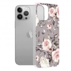 [Užsakomoji prekė] Dėklas iPhone 13 Pro Max - Techsuit Marble Series - Bloom of Ruth Pilkas