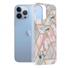 [Užsakomoji prekė] Dėklas skirtas iPhone 13 Pro Max - Techsuit Marble Series - Rožinis Hex IKX765