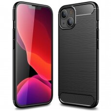 [Užsakomoji prekė] Dėklas skirtas iPhone 13 - Techsuit Carbon Silicone - Juodas BVC439