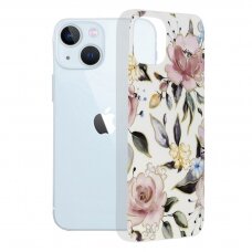 [Užsakomoji prekė] Dėklas skirtas iPhone 13 - Techsuit Marble Series - Chloe Baltas BVC439