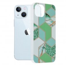 [Užsakomoji prekė] Dėklas skirtas iPhone 13 - Techsuit Marble Series - Žalias Hex BVC439
