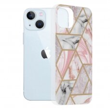 [Užsakomoji prekė] Dėklas skirtas iPhone 13 - Techsuit Marble Series - Rožinis Hex BVC439