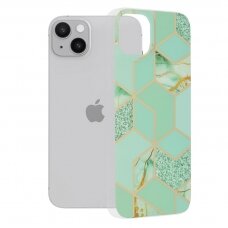 [Užsakomoji prekė] Dėklas skirtas iPhone 14 Plus - Techsuit Marble Series - Žalias Hex GRN559