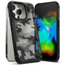 [Užsakomoji prekė] Dėklas skirtas iPhone 14 Pro Max - Ringke Fusion X Design - Camo Juodas