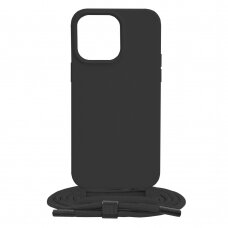 [Užsakomoji prekė] Dėklas skirtas iPhone 14 Pro Max - Techsuit Crossbody Lanyard - Juodas
