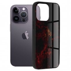 [Užsakomoji prekė] Dėklas skirtas iPhone 14 Pro Max - Techsuit Glaze Series - Raudonas Nebula ZOW239
