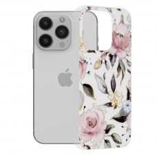 [Užsakomoji prekė] Dėklas skirtas iPhone 14 Pro - Techsuit Marble Series - Chloe Baltas