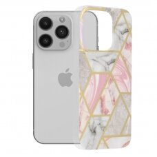[Užsakomoji prekė] Dėklas skirtas iPhone 14 Pro - Techsuit Marble Series - Rožinis Hex