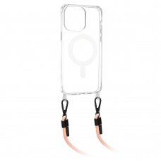 [Užsakomoji prekė] Dėklas iPhone 14 - Techsuit Acrylic MagSafe Crossbody - Rožinis
