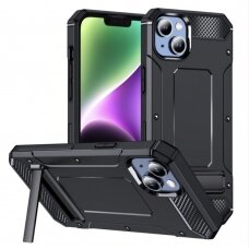 [Užsakomoji prekė] Dėklas iPhone 14 - Techsuit Hybrid Armor Kickstand - Juodas