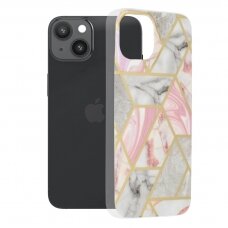 [Užsakomoji prekė] Dėklas skirtas iPhone 14 - Techsuit Marble Series - Rožinis Hex