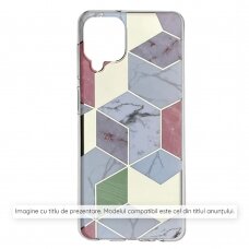 [Užsakomoji prekė] Dėklas iPhone 15 Plus - Techsuit Marble Series - Violetinis Hex