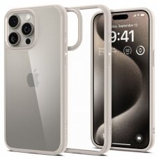 [Užsakomoji prekė] Dėklas iPhone 15 Pro Max - Spigen Ultra Hybrid - Natural Titanium