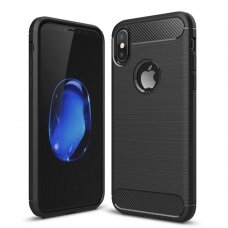 [Užsakomoji prekė] Dėklas skirtas iPhone X / XS - Techsuit Carbon Silicone - Juodas