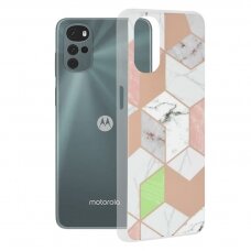 [Užsakomoji prekė] Dėklas skirtas Motorola Moto G22 - Techsuit Marble Series - Violetinis Hex TMT774