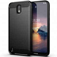 [Užsakomoji prekė] Dėklas skirtas Nokia 1.3 - Techsuit Carbon Silicone - Juodas