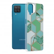 [Užsakomoji prekė] Dėklas skirtas Samsung Galaxy A12 / A12 Nacho - Techsuit Marble Series - Žalias Hex
