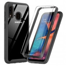 [Užsakomoji prekė] Dėklas skirtas Samsung Galaxy A20e + Folie - Techsuit Defense360 Pro - Juodas KVM512