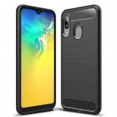 [Užsakomoji prekė] Dėklas skirtas Samsung Galaxy A20e - Techsuit Carbon Silicone - Juodas KVM512