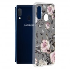 [Užsakomoji prekė] Dėklas Samsung Galaxy A20e - Techsuit Marble Series - Bloom of Ruth Pilkos spalvos
