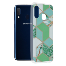 [Užsakomoji prekė] Dėklas skirtas Samsung Galaxy A20e - Techsuit Marble Series - Žalias Hex KVM512