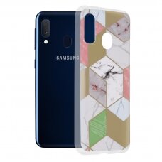 [Užsakomoji prekė] Dėklas skirtas Samsung Galaxy A20e - Techsuit Marble Series - Violetinis Hex KVM512
