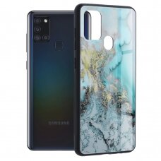 [Užsakomoji prekė] Dėklas skirtas Samsung Galaxy A21s - Techsuit Glaze Series - Mėlynas Ocean REQ492