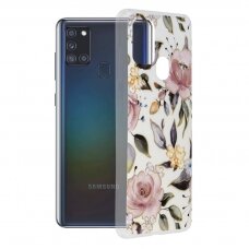 [Užsakomoji prekė] Dėklas skirtas Samsung Galaxy A21s - Techsuit Marble Series - Chloe Baltas REQ492