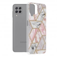 [Užsakomoji prekė] Dėklas skirtas Samsung Galaxy A22 4G - Techsuit Marble Series - Rožinis Hex XVC724