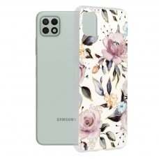 [Užsakomoji prekė] Dėklas skirtas Samsung Galaxy A22 5G - Techsuit Marble Series - Chloe Baltas CFM392
