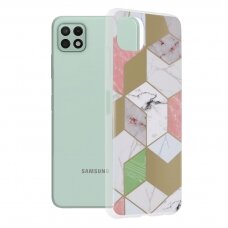 [Užsakomoji prekė] Dėklas skirtas Samsung Galaxy A22 5G - Techsuit Marble Series - Violetinis Hex CFM392