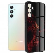 [Užsakomoji prekė] Telefono dėklas Samsung Galaxy A34 5G - Techsuit Glaze Series - Raudonas Nebula YKE439