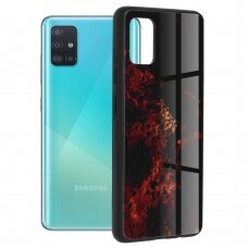 [Užsakomoji prekė] Dėklas skirtas Samsung Galaxy A51 4G - Techsuit Glaze Series - Raudonas Nebula YHT531