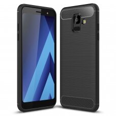 [Užsakomoji prekė] Dėklas skirtas Samsung Galaxy A6 2018 - Techsuit Carbon Silicone - Juodas